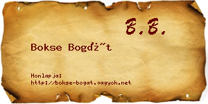 Bokse Bogát névjegykártya
